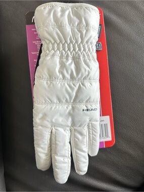 HEAD Women's Waterproof Hybrid Glove in White and Black